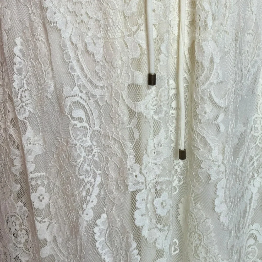 New Steve Madden Dress Paisley Floral Lace Maxi Dress in Natural Size Medium - Picture 9 of 17